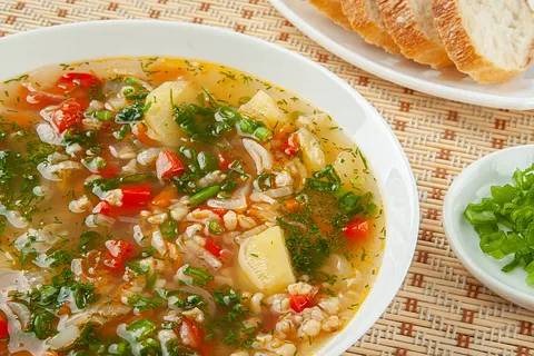 Картофельный (овощной) суп с булгуром