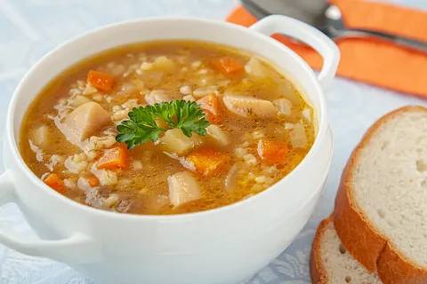 Суп из  белых грибов с булгуром